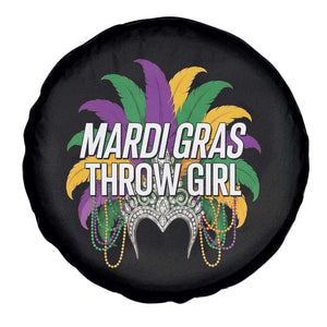 Mardi Gras Throw Girl Spare Tire Cover Funny New Orleans Carnival Headdress Beads TS11 Print Your Wear