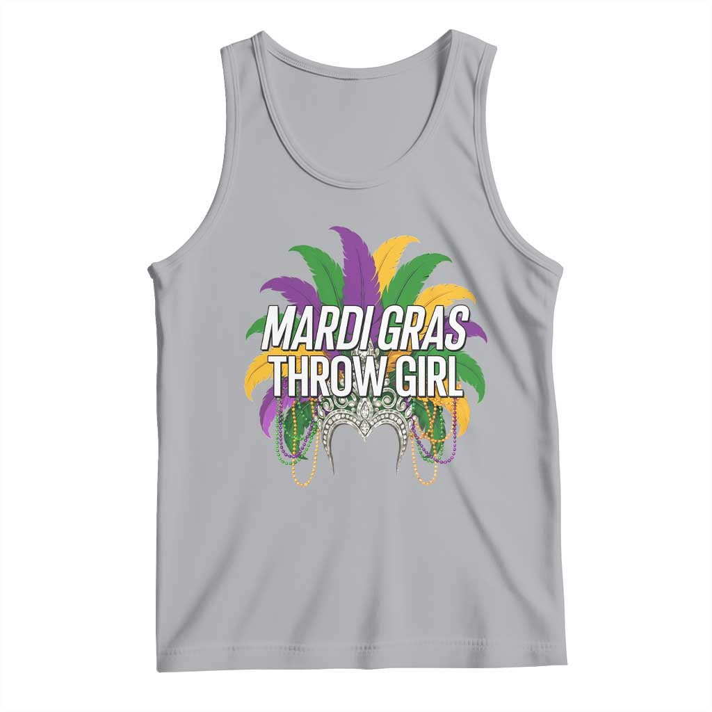 Mardi Gras Throw Girl Tank Top Funny New Orleans Carnival Headdress Beads TS11 Athletic Heather Print Your Wear
