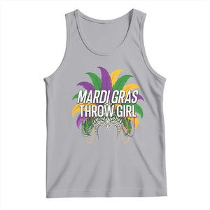 Mardi Gras Throw Girl Tank Top Funny New Orleans Carnival Headdress Beads TS11 Athletic Heather Print Your Wear