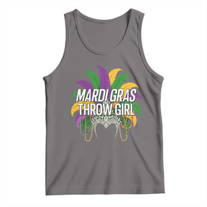 Mardi Gras Throw Girl Tank Top Funny New Orleans Carnival Headdress Beads TS11 Deep Heather Print Your Wear