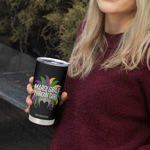 Mardi Gras Throw Girl Tumbler Cup Funny New Orleans Carnival Headdress Beads TS11 Print Your Wear