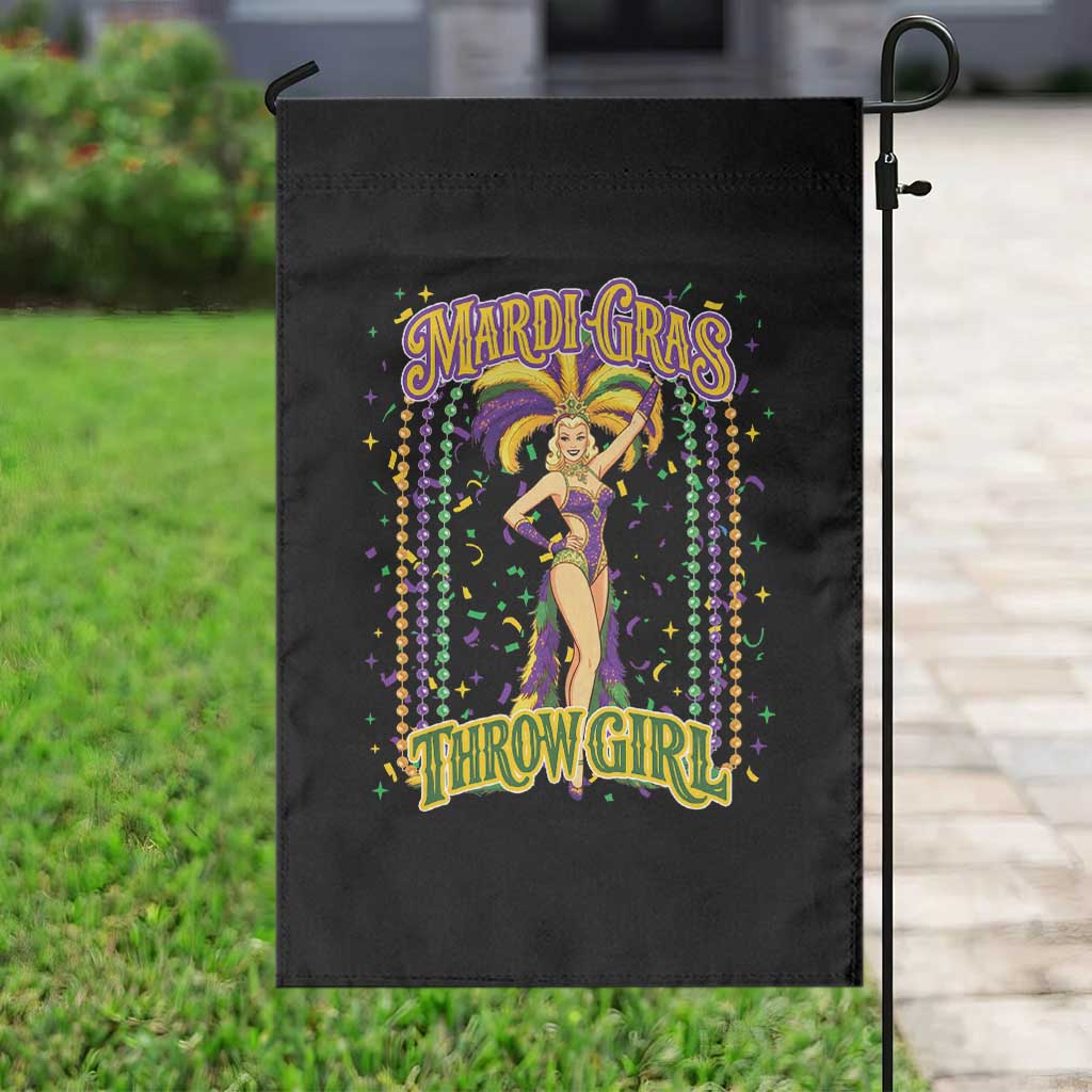 Funny Mardi Gras Throw Girl Garden Flag New Orleans Carnival Beads TS11 Print Your Wear