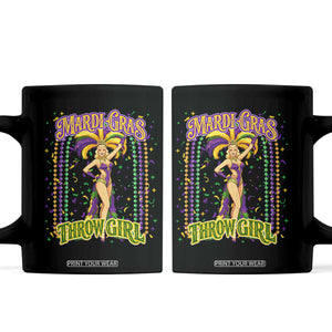Funny Mardi Gras Throw Girl Coffee Mug New Orleans Carnival Beads TS11 Black Print Your Wear