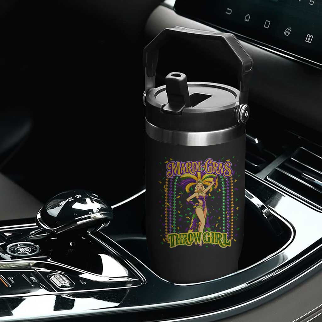 Funny Mardi Gras Throw Girl Flip Straw Tumbler New Orleans Carnival Beads TS11 Print Your Wear