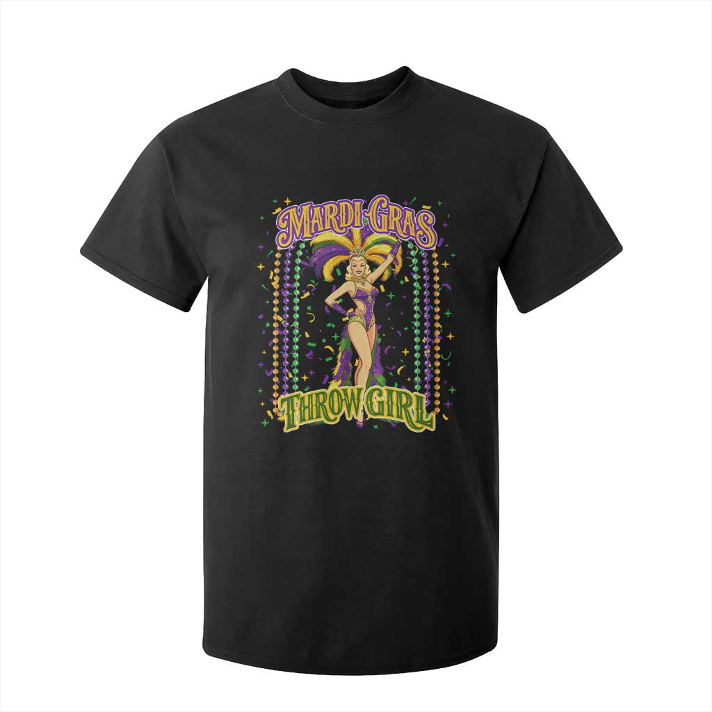 Funny Mardi Gras Throw Girl T Shirt For Kid New Orleans Carnival Beads TS11 Black Print Your Wear