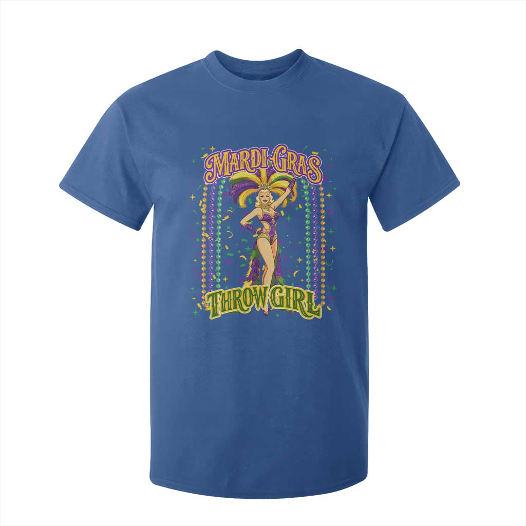 Funny Mardi Gras Throw Girl T Shirt For Kid New Orleans Carnival Beads TS11 Royal Blue Print Your Wear