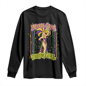 Funny Mardi Gras Throw Girl Long Sleeve Shirt New Orleans Carnival Beads TS11 Black Print Your Wear