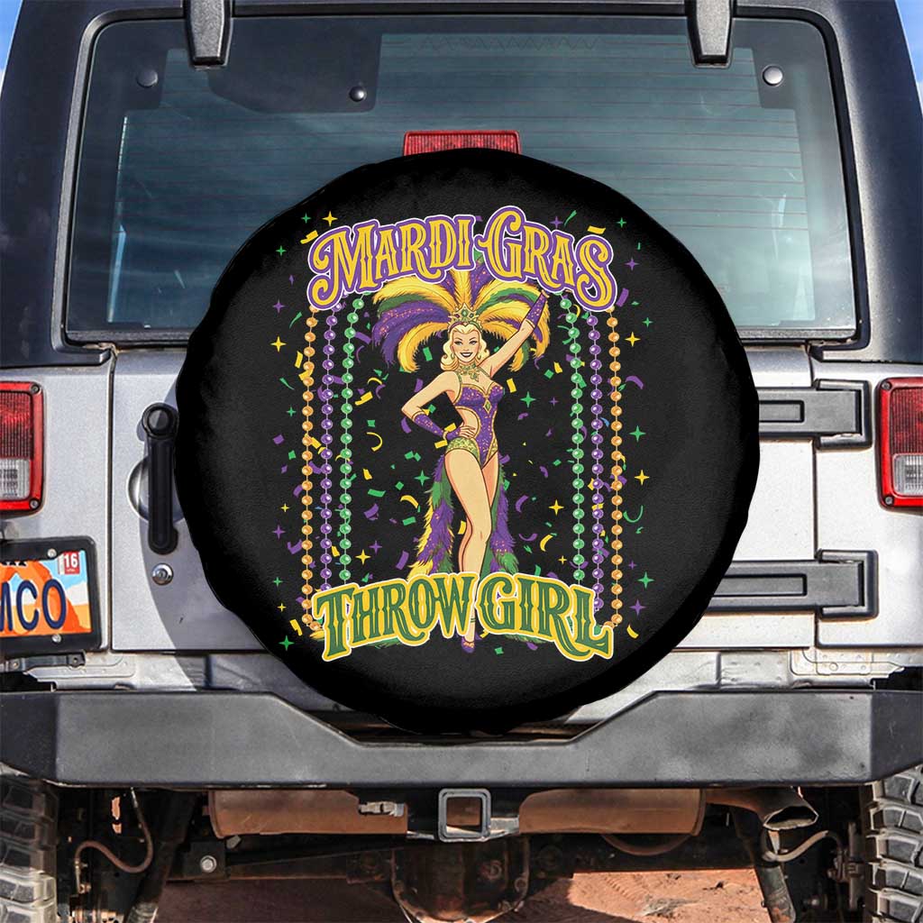 Funny Mardi Gras Throw Girl Spare Tire Cover New Orleans Carnival Beads TS11 No hole Black Print Your Wear