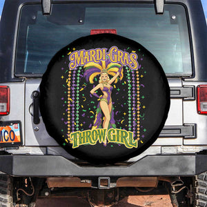 Funny Mardi Gras Throw Girl Spare Tire Cover New Orleans Carnival Beads TS11 No hole Black Print Your Wear