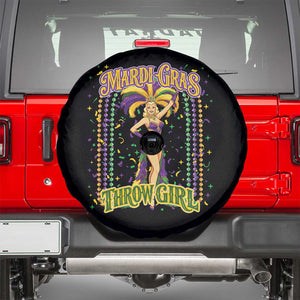 Funny Mardi Gras Throw Girl Spare Tire Cover New Orleans Carnival Beads TS11 Black Print Your Wear