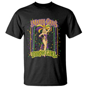 Funny Mardi Gras Throw Girl T Shirt New Orleans Carnival Beads TS11 Black Print Your Wear