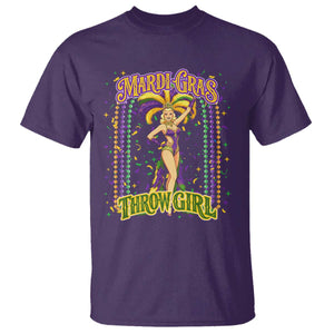 Funny Mardi Gras Throw Girl T Shirt New Orleans Carnival Beads TS11 Purple Print Your Wear