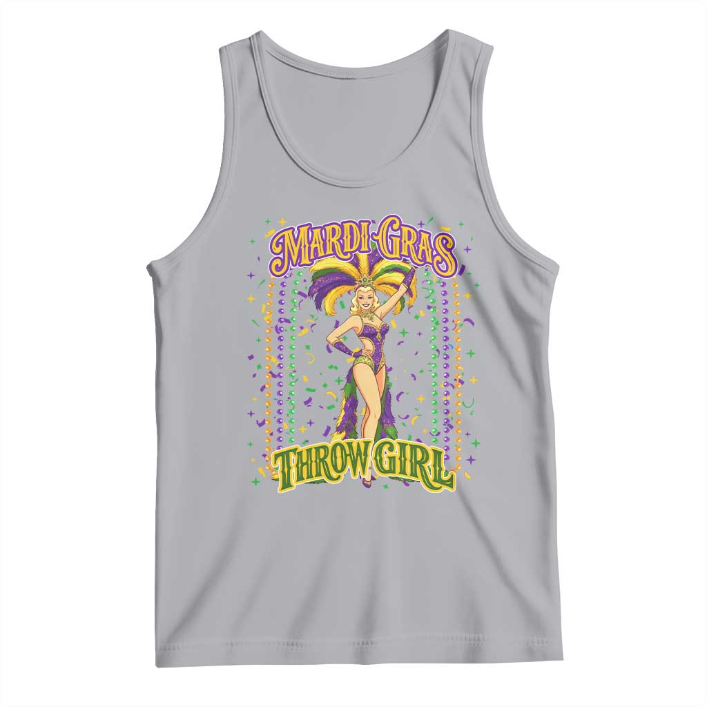 Funny Mardi Gras Throw Girl Tank Top New Orleans Carnival Beads TS11 Athletic Heather Print Your Wear