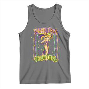 Funny Mardi Gras Throw Girl Tank Top New Orleans Carnival Beads TS11 Black Heather Print Your Wear