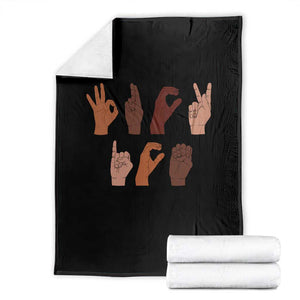 Funny Fuck Hand Sign Language Anti Deportation Throw Blanket Chinga La Migra TS11 Black Print Your Wear