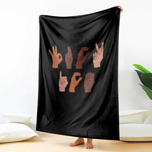 Funny Fuck Hand Sign Language Anti Deportation Throw Blanket Chinga La Migra TS11 Print Your Wear