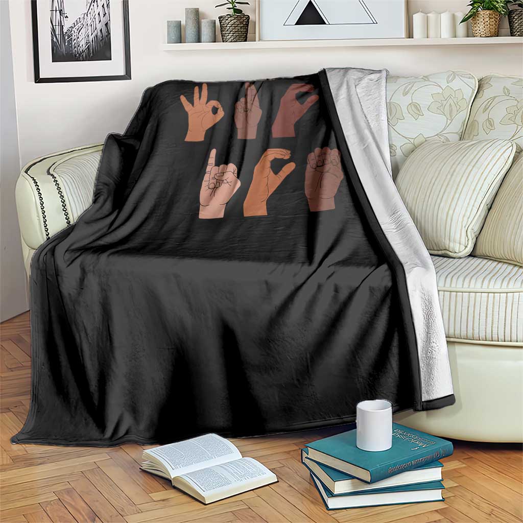 Funny Fuck Hand Sign Language Anti Deportation Throw Blanket Chinga La Migra TS11 Print Your Wear