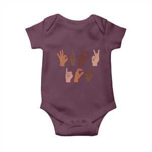 Funny Fuck Hand Sign Language Anti Deportation Baby Onesie Chinga La Migra TS11 Maroon Print Your Wear