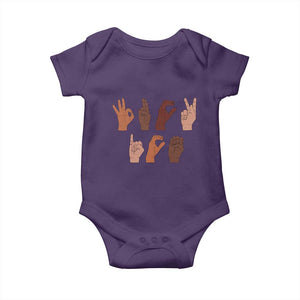 Funny Fuck Hand Sign Language Anti Deportation Baby Onesie Chinga La Migra TS11 Purple Print Your Wear
