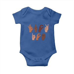 Funny Fuck Hand Sign Language Anti Deportation Baby Onesie Chinga La Migra TS11 Royal Blue Print Your Wear