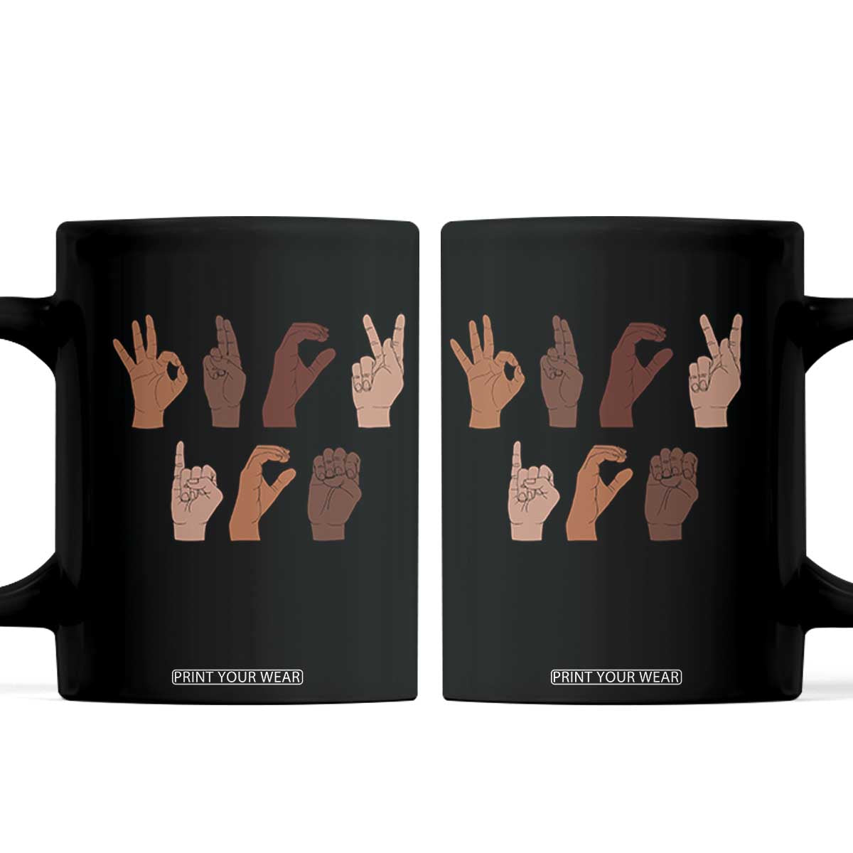 Funny Fuck Hand Sign Language Anti Deportation Coffee Mug Chinga La Migra TS11 Black Print Your Wear