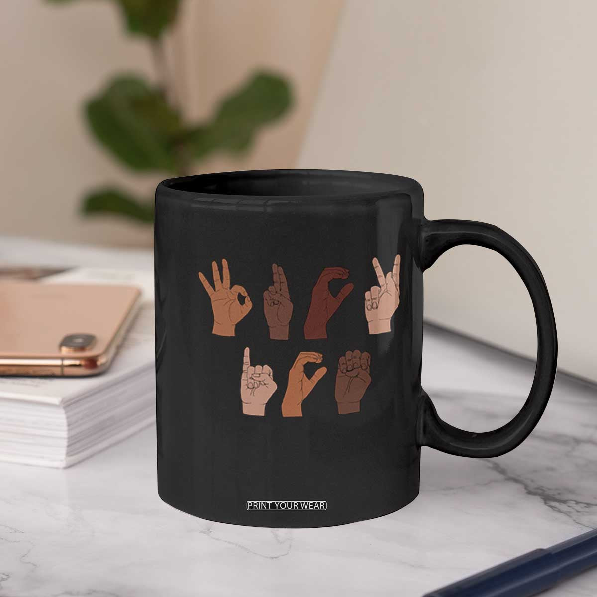 Funny Fuck Hand Sign Language Anti Deportation Coffee Mug Chinga La Migra TS11 Print Your Wear
