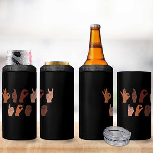 Funny Fuck Hand Sign Language Anti Deportation 4 in 1 Can Cooler Tumbler Chinga La Migra TS11 Print Your Wear