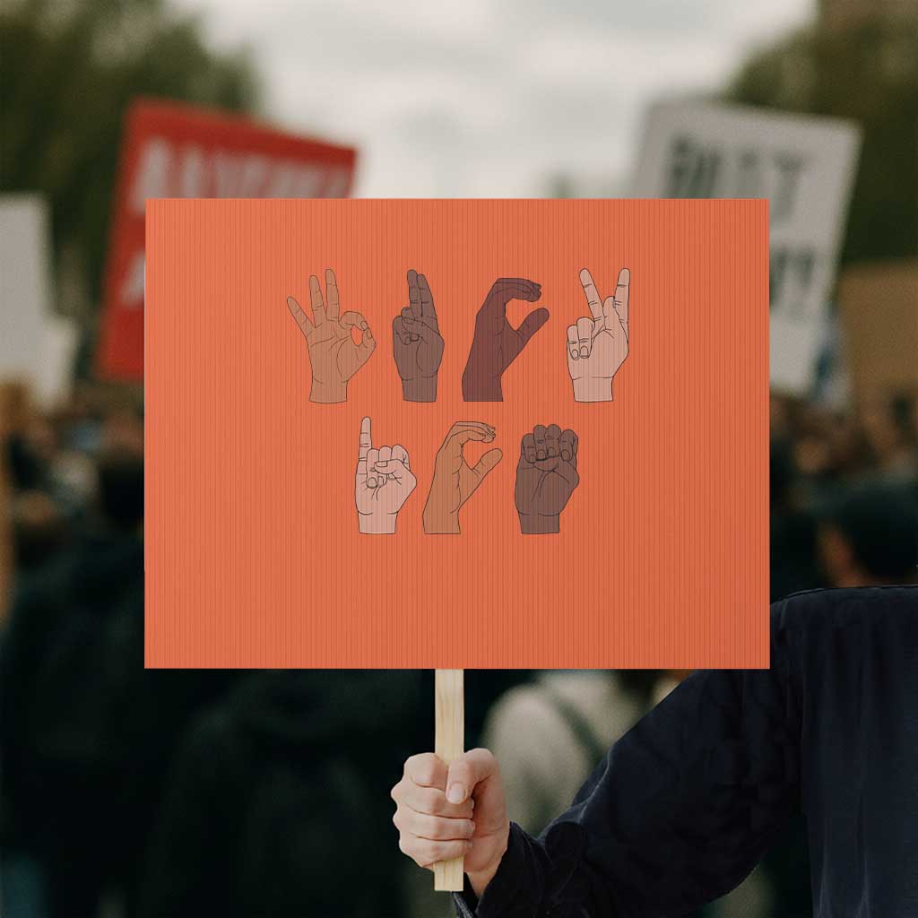 Funny Fuck Hand Sign Language Anti Deportation Protest Sign Chinga La Migra TS11 Horizontal 18