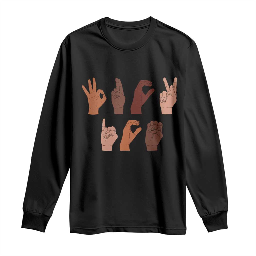 Funny Fuck Hand Sign Language Anti Deportation Long Sleeve Shirt Chinga La Migra TS11 Black Print Your Wear