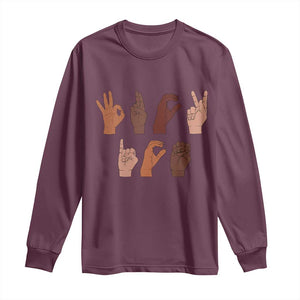 Funny Fuck Hand Sign Language Anti Deportation Long Sleeve Shirt Chinga La Migra TS11 Maroon Print Your Wear