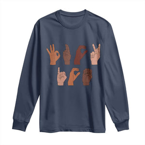 Funny Fuck Hand Sign Language Anti Deportation Long Sleeve Shirt Chinga La Migra TS11 Navy Print Your Wear