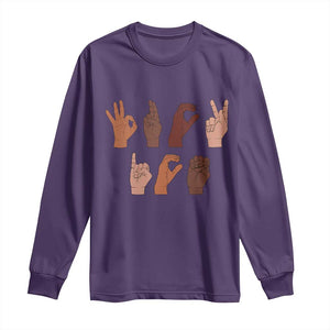 Funny Fuck Hand Sign Language Anti Deportation Long Sleeve Shirt Chinga La Migra TS11 Purple Print Your Wear