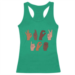 Funny Fuck Hand Sign Language Anti Deportation Racerback Tank Top Chinga La Migra TS11 Irish Green Print Your Wear