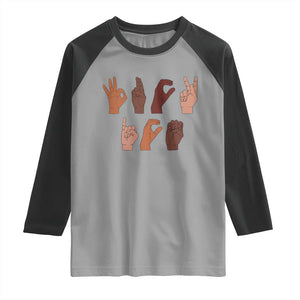 Funny Fuck Hand Sign Language Anti Deportation Raglan Shirt Chinga La Migra TS11 Sport Gray Black Print Your Wear
