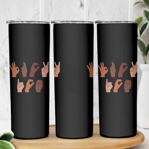 Funny Fuck Hand Sign Language Anti Deportation Skinny Tumbler Chinga La Migra TS11 Print Your Wear