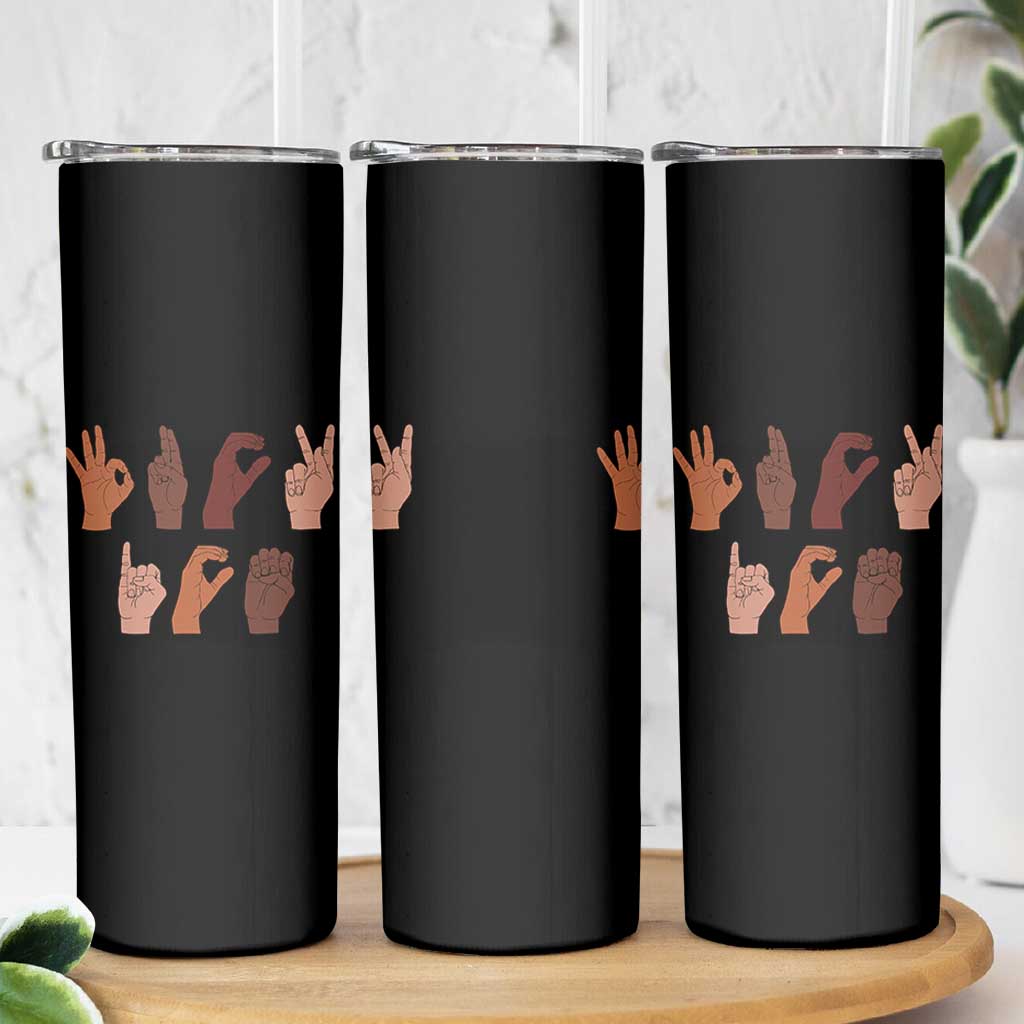 Funny Fuck Hand Sign Language Anti Deportation Skinny Tumbler Chinga La Migra TS11 Print Your Wear