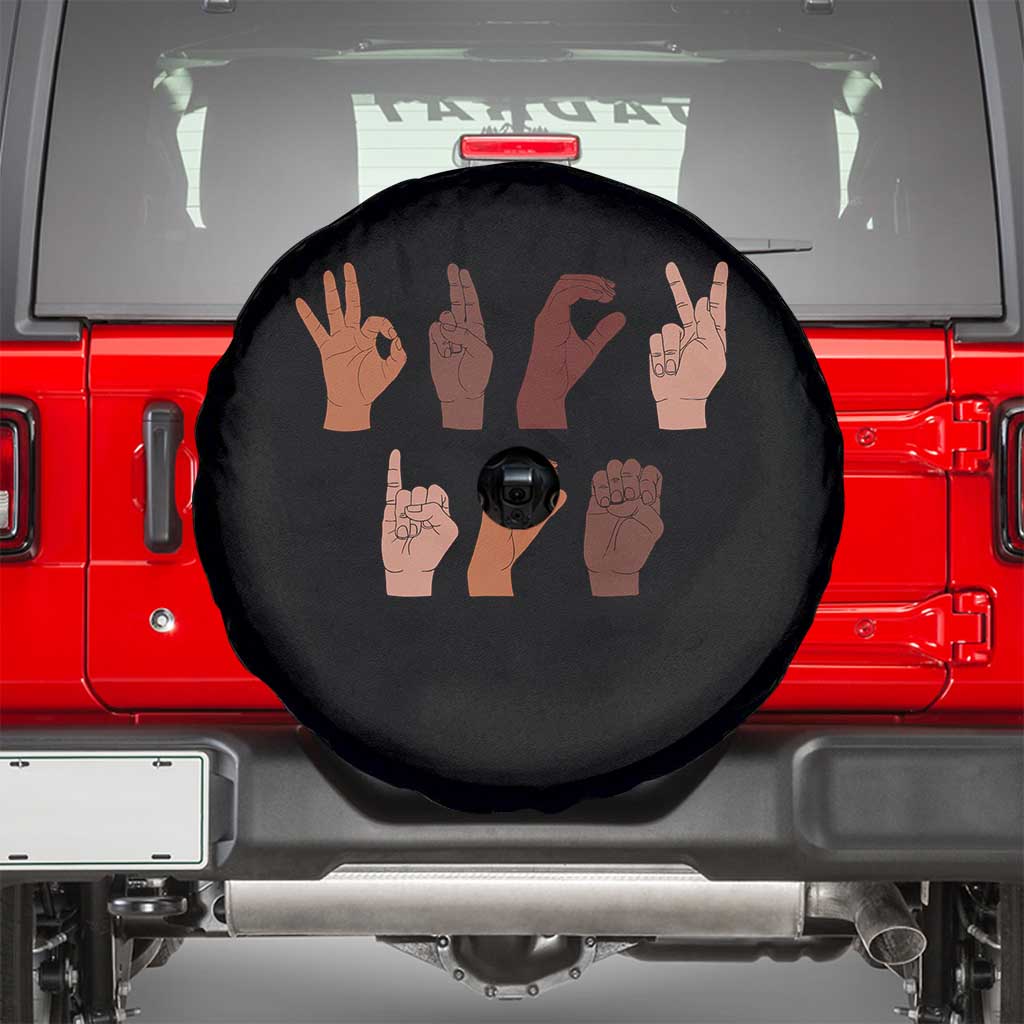 Funny Fuck Hand Sign Language Anti Deportation Spare Tire Cover Chinga La Migra TS11 Black Print Your Wear