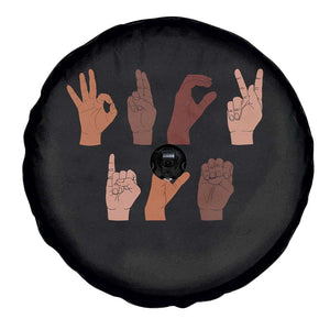 Funny Fuck Hand Sign Language Anti Deportation Spare Tire Cover Chinga La Migra TS11 Print Your Wear