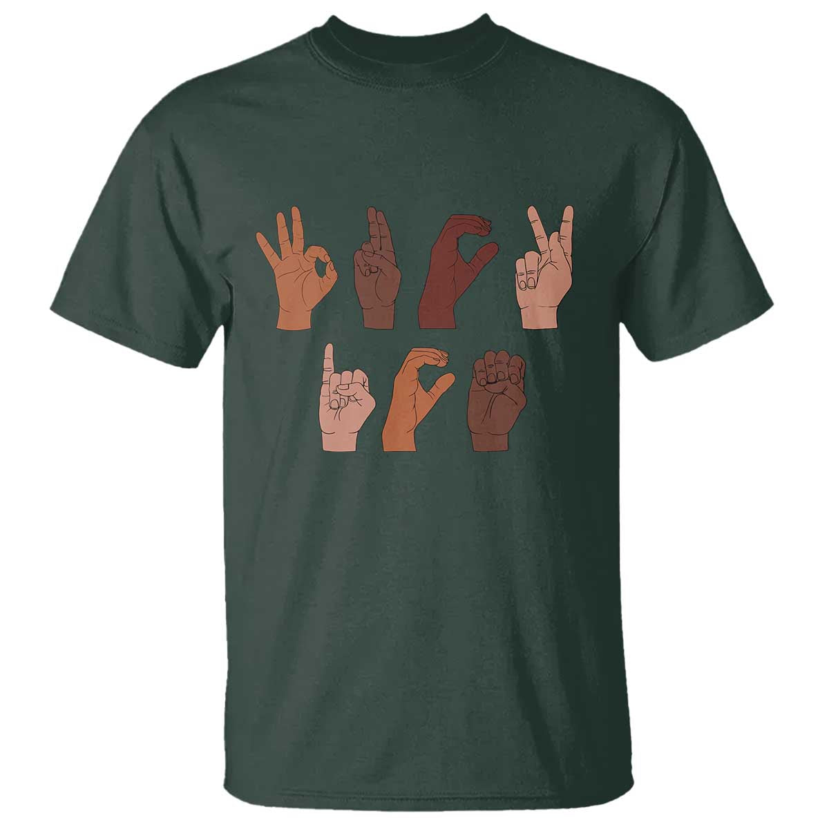 Funny Fuck Hand Sign Language Anti Deportation T Shirt Chinga La Migra TS11 Dark Forest Green Print Your Wear