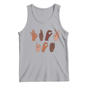 Funny Fuck Hand Sign Language Anti Deportation Tank Top Chinga La Migra TS11 Athletic Heather Print Your Wear