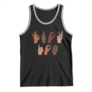 Funny Fuck Hand Sign Language Anti Deportation Tank Top Chinga La Migra TS11 Black Athletic Heather Print Your Wear