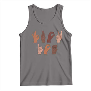 Funny Fuck Hand Sign Language Anti Deportation Tank Top Chinga La Migra TS11 Deep Heather Print Your Wear