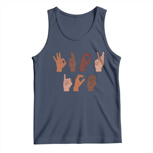 Funny Fuck Hand Sign Language Anti Deportation Tank Top Chinga La Migra TS11 Navy Print Your Wear
