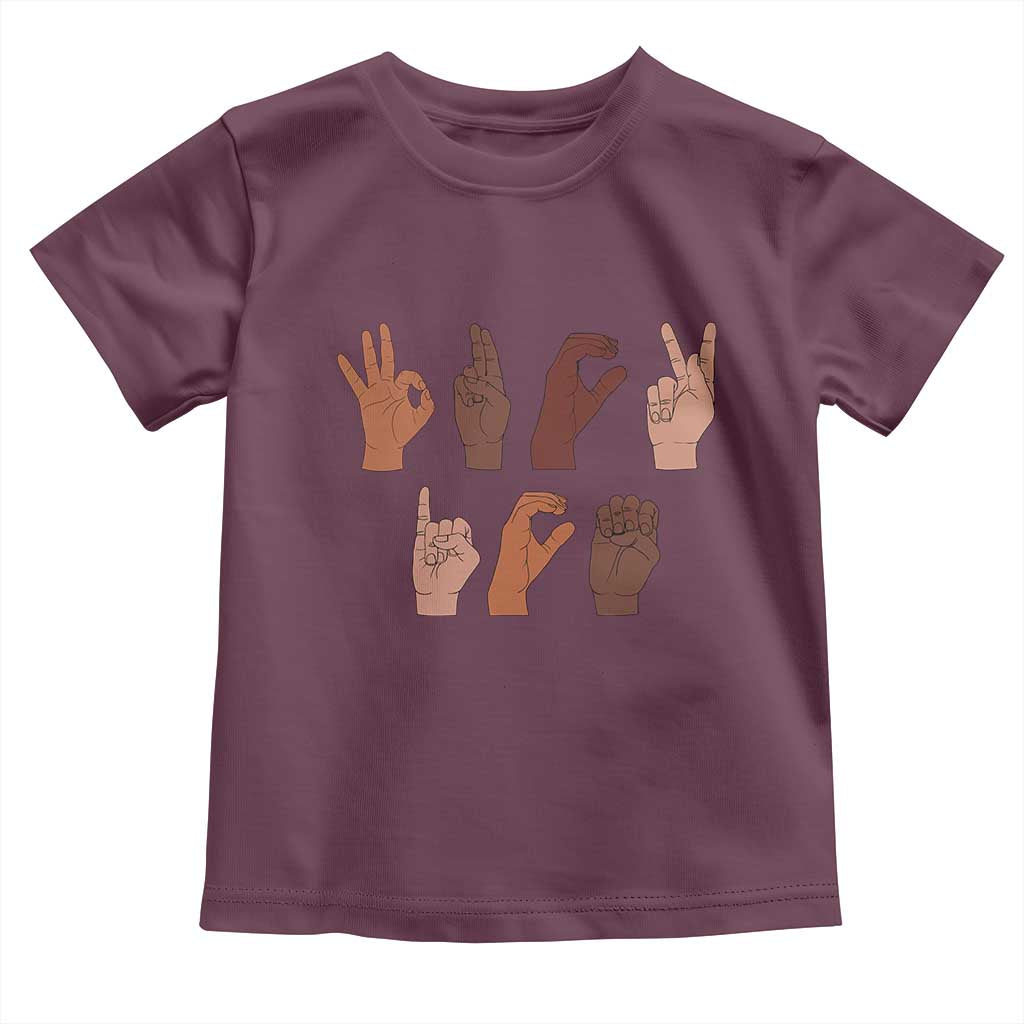 Funny Fuck Hand Sign Language Anti Deportation Toddler T Shirt Chinga La Migra TS11 Maroon Print Your Wear