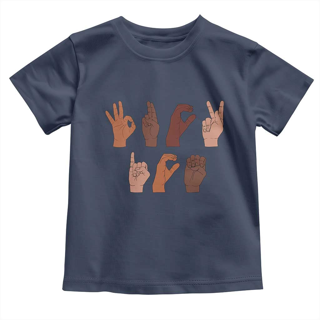 Funny Fuck Hand Sign Language Anti Deportation Toddler T Shirt Chinga La Migra TS11 Navy Print Your Wear
