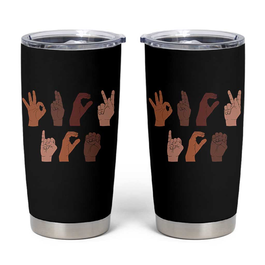 Funny Fuck Hand Sign Language Anti Deportation Tumbler Cup Chinga La Migra TS11 Black Print Your Wear