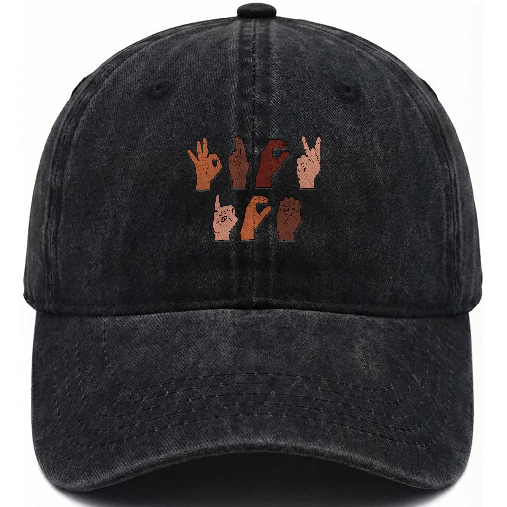 Funny Fuck Hand Sign Language Anti Deportation Washed Cotton Baseball Cap Chinga La Migra TS11 Print Your Wear