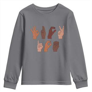 Funny Fuck Hand Sign Language Anti Deportation Youth Sweatshirt Chinga La Migra TS11 Charcoal Print Your Wear