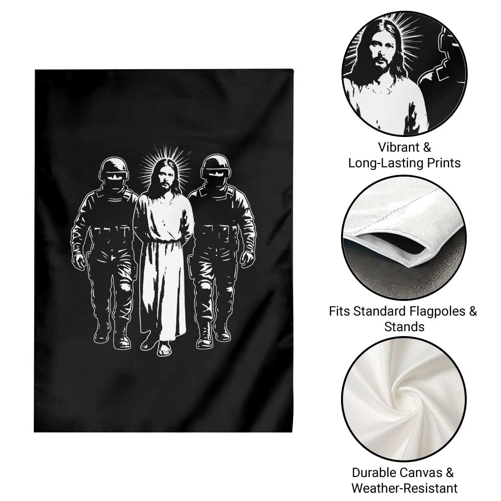 Jesus Arrested Parody Garden Flag Funny Immigrant Rights Political Protest TS11 Print Your Wear