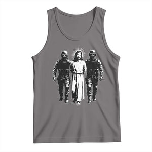 Jesus Arrested Parody Tank Top Funny Immigrant Rights Political Protest TS11 Deep Heather Print Your Wear